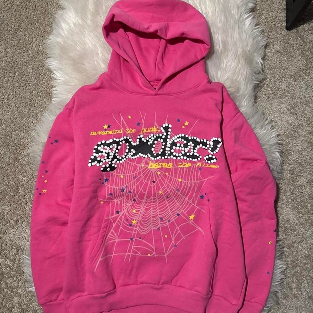 Pink sp5der hoodie luxury designer